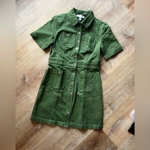 Michael Kors Green Button Up Dress